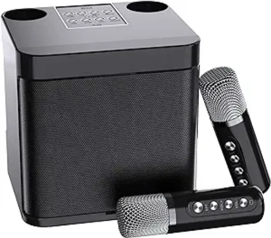 图片 JIEFOCH Karaoke Machine for Adults and Kids, Portable Bluetooth Karaoke Speaker for TV, with 2 Wireless Microphones PA Speaker System for Indoor Outdoor Party, Family Party Singing
